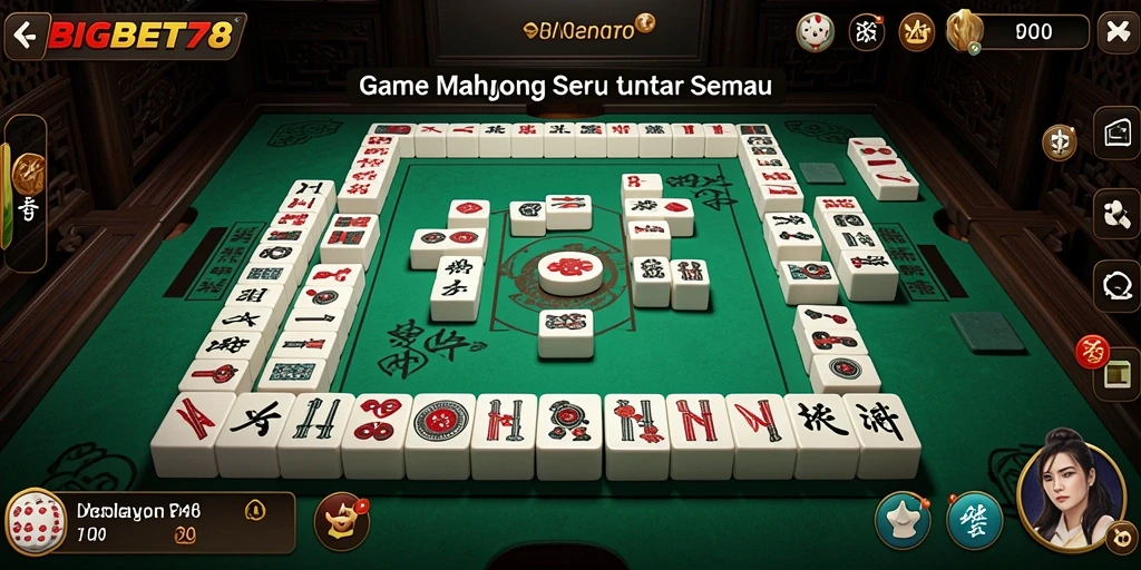 Screenshot gameplay BIGBET78 menunjukkan aksi seru dan strategi Mahjong.