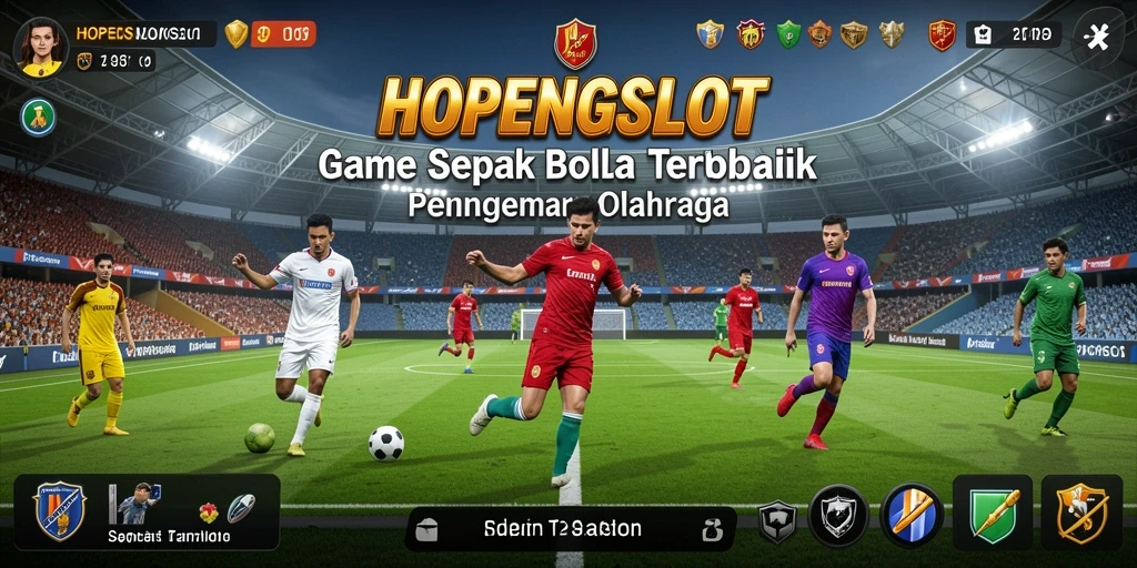 Tampilan gameplay HOPENGSLOT yang mendebarkan dalam aksi sepak bola.