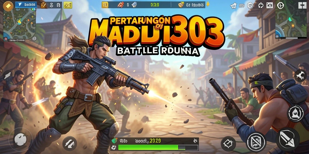 Gameplay mendebarkan di MADU303, penuh aksi Battle Royale.