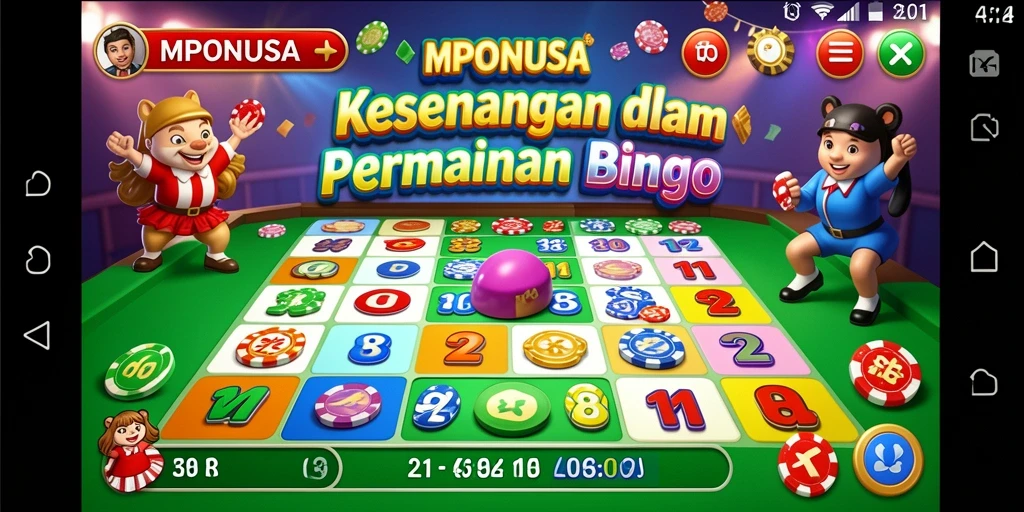 Tampilan gameplay seru dalam aplikasi Bingo MPONUSA.
