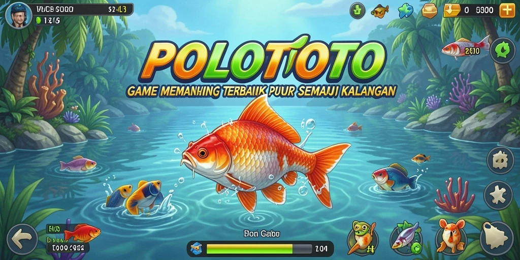 Screenshot gameplay <strong>POLOTOTO</strong> menampilkan aksi memancing yang menawan dan realistis.