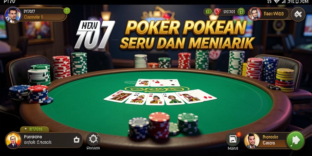Tampilan screenshot permainan Poker yang menegangkan dan interaktif.