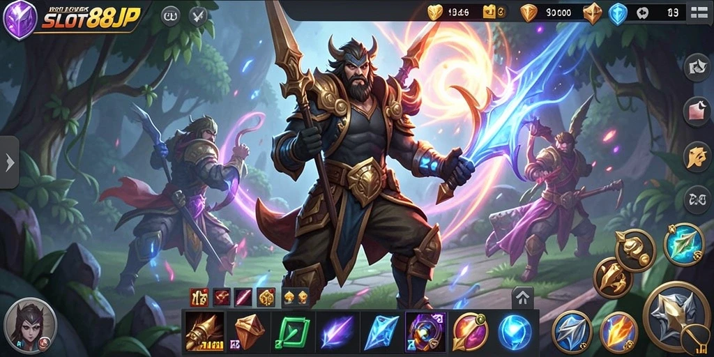 Screenshot menunjukkan aksi seru dalam permainan MMORPG SLOT88JP.